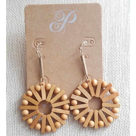 Plunder Design Jewelry Jewelry - Plunder Design Wood Rattan Boho Circle Earrings